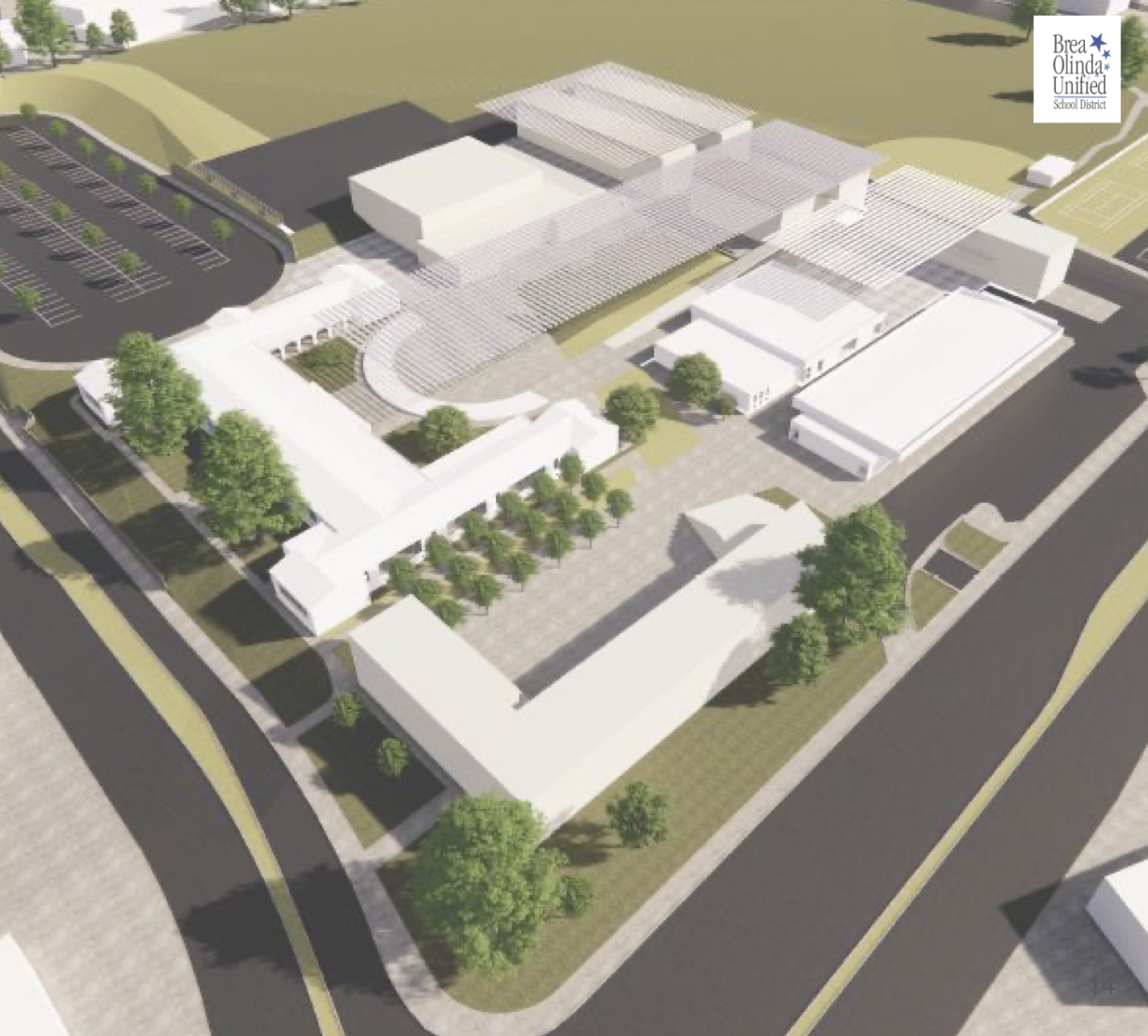 An artist's rendering of BOUSD's proposed renovation of the 108-year old Brea Junior High campus. (Courtesy of BOUSD)